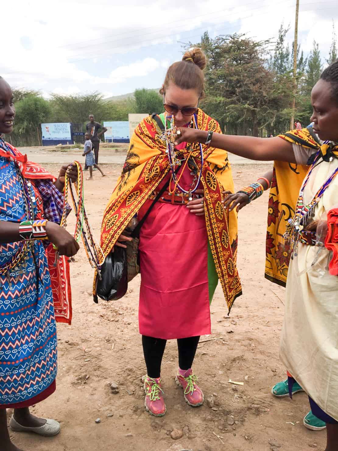 Cute Maasai tribal pattern dresses for an evening party