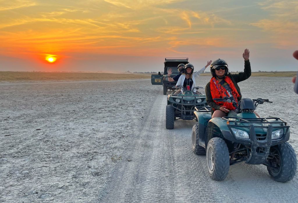 Quad Biking Over the Makgadikgadi Pans National Park in Botswana